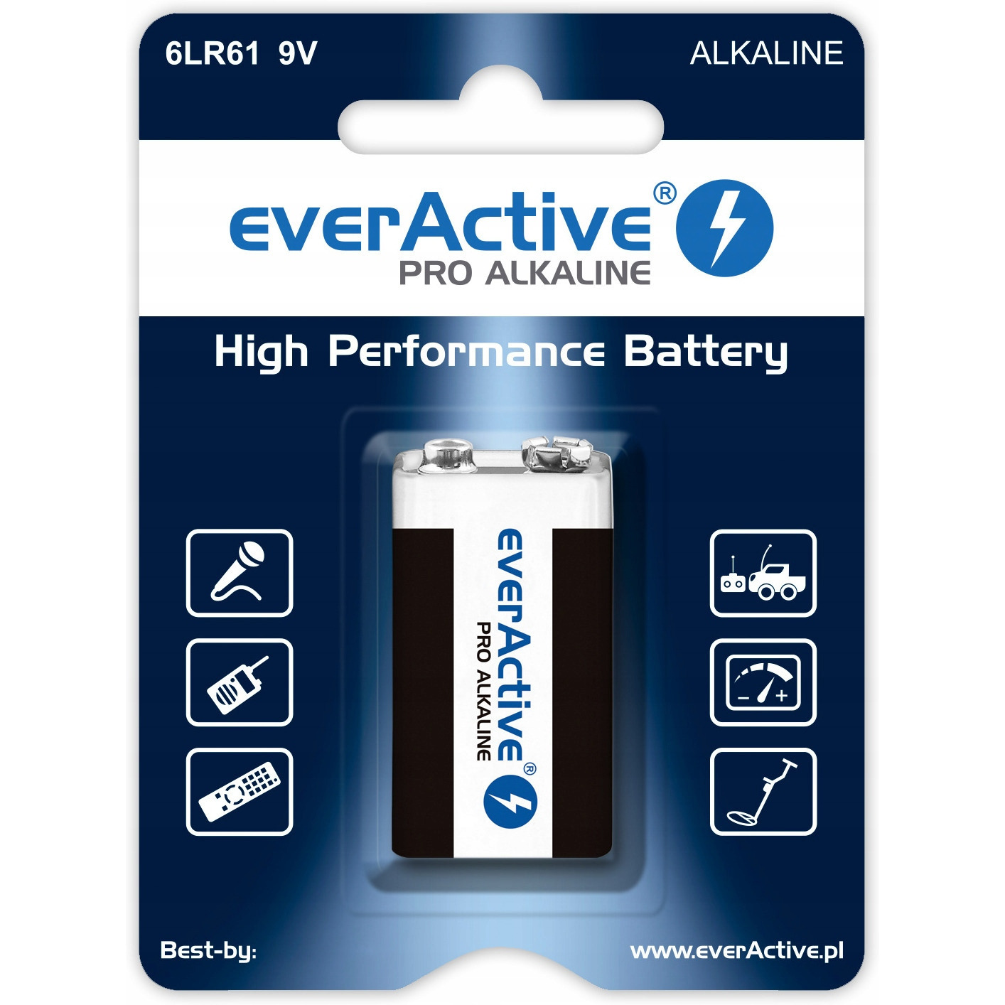 Bateria alkaliczna EVERACTIVE Pro Alkaline 6LR61 9V blister
