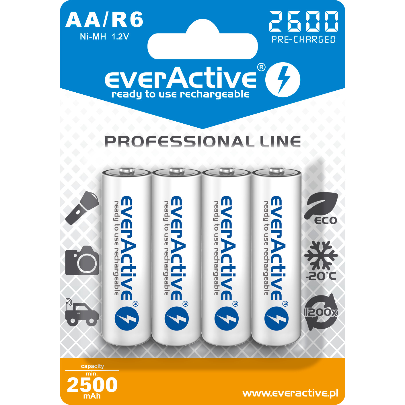 Akumulatorek Ni-MH EVERACTIVE Professional Line AA/HR6 2500mAh blister (4szt)