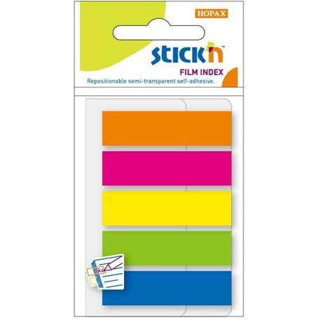 Zakładki indeksujące 45x12mm mix 5 kolorów neon STICK"N 21050