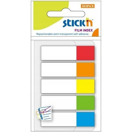 Zakładki indeksujące 45x12mm mix 5 kolorów neon STICK"N 21465