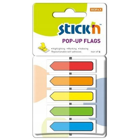 Zakładki indeksujące w podajniku strzałka (150sztuk) STICK"N 26003