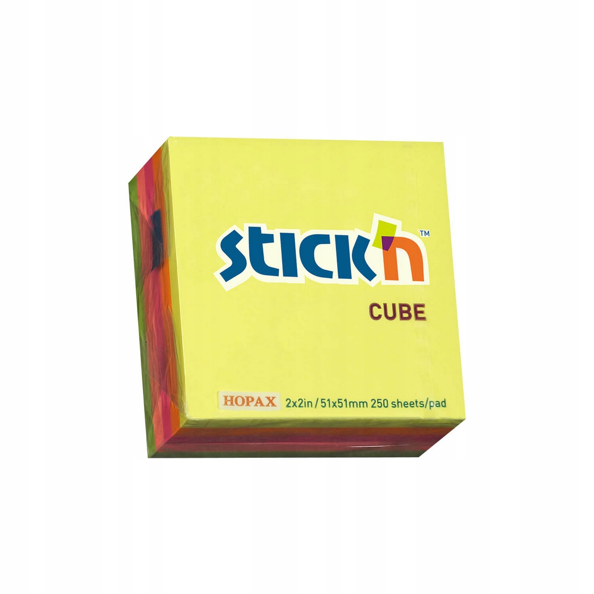 Bloczek STICK"N 51x51mm mix 5 kolorów neonowych 21203