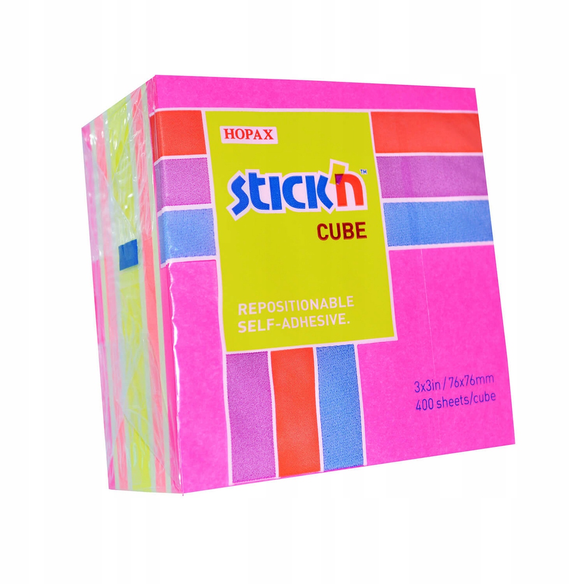 Bloczek STICK"N 76x76mm 400k mix różowy/żółty 21536