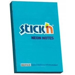 Bloczek STICK"N 76x51mm niebieski neon 100k 21207 STICK"N