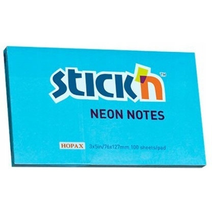 Bloczek STICK"N 127x76mm niebieski neonowy 100k 21100k 213 STICK"N
