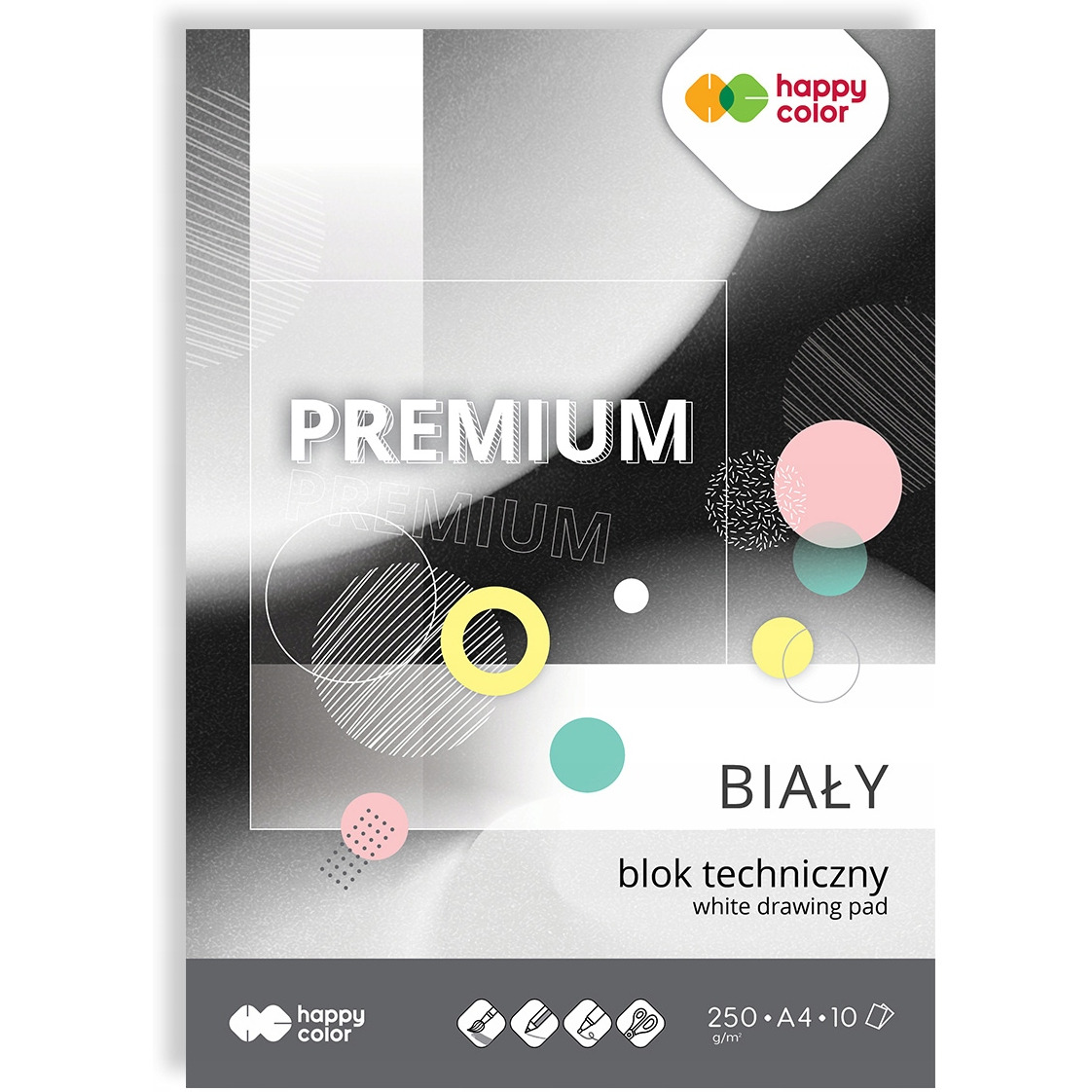 Blok techniczny biały 250g A4 HAPPY COLOR 3725 2030-0