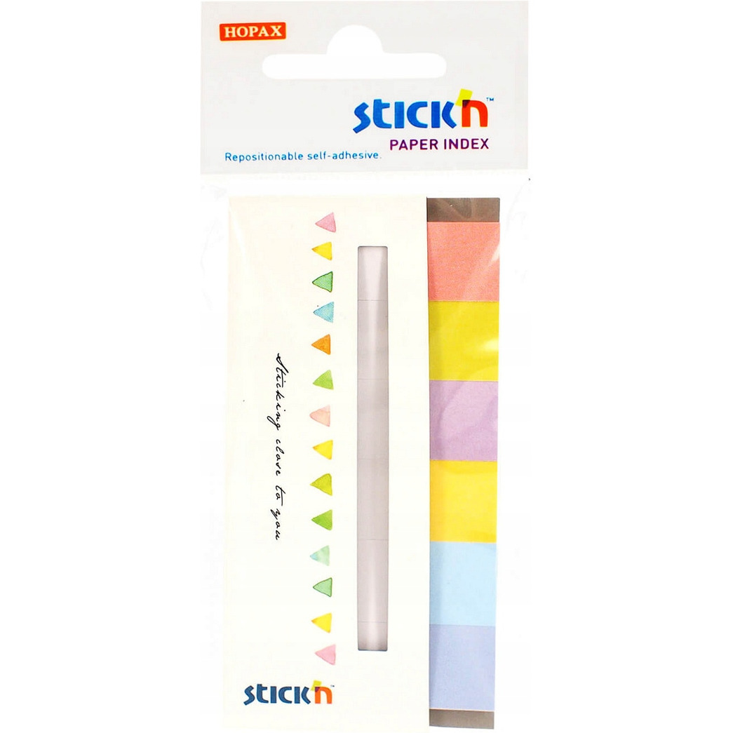 Zakładki papierowe 45x15mm 6 kolorów CANDY 180 kartek STICK"N