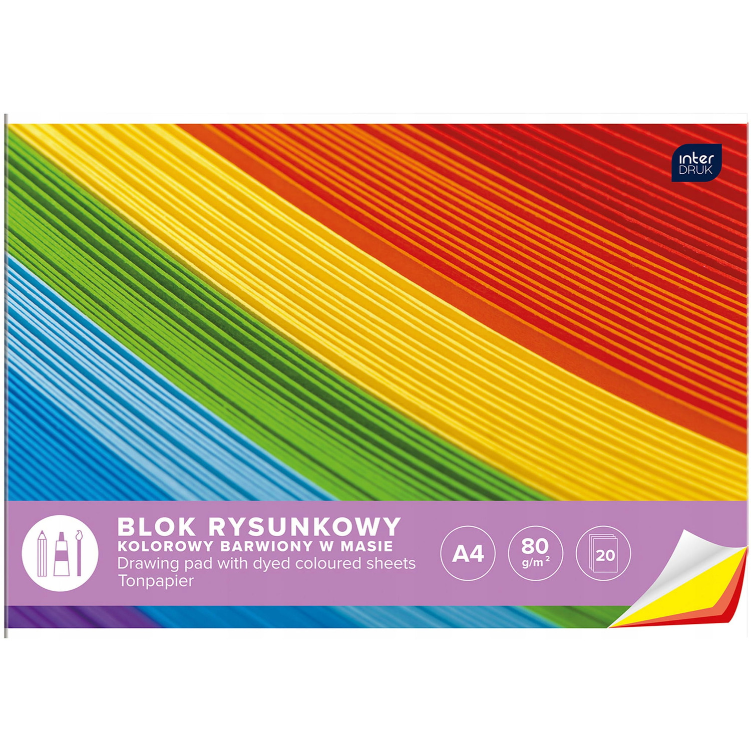Blok rysunkowy kolorowy A4 INTERDRUK