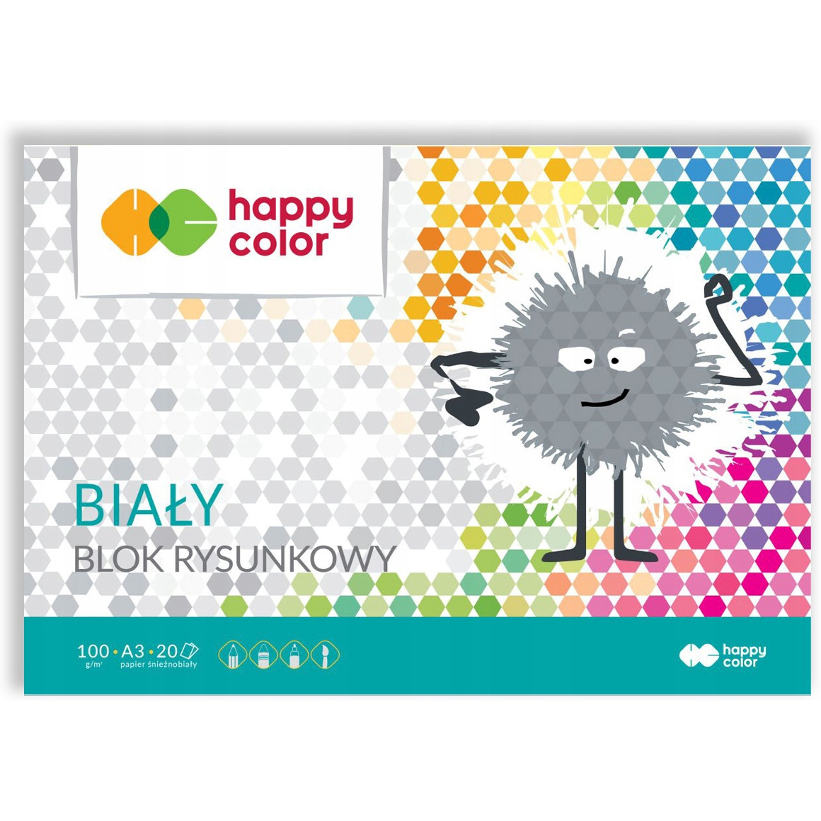 Blok rysunkowy biały A3, 100g; HA 3710 3040-0 HAPPY COLOR