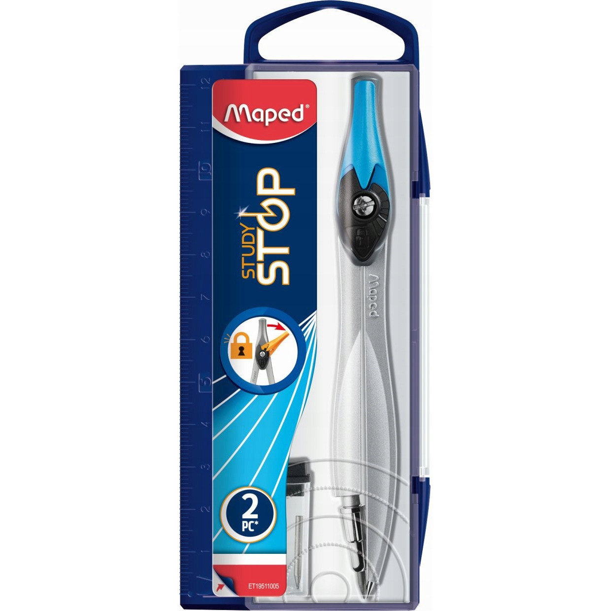 Cyrkiel STUDY STOP z wkładami graf pud. z zaw.; 195110 MAPED