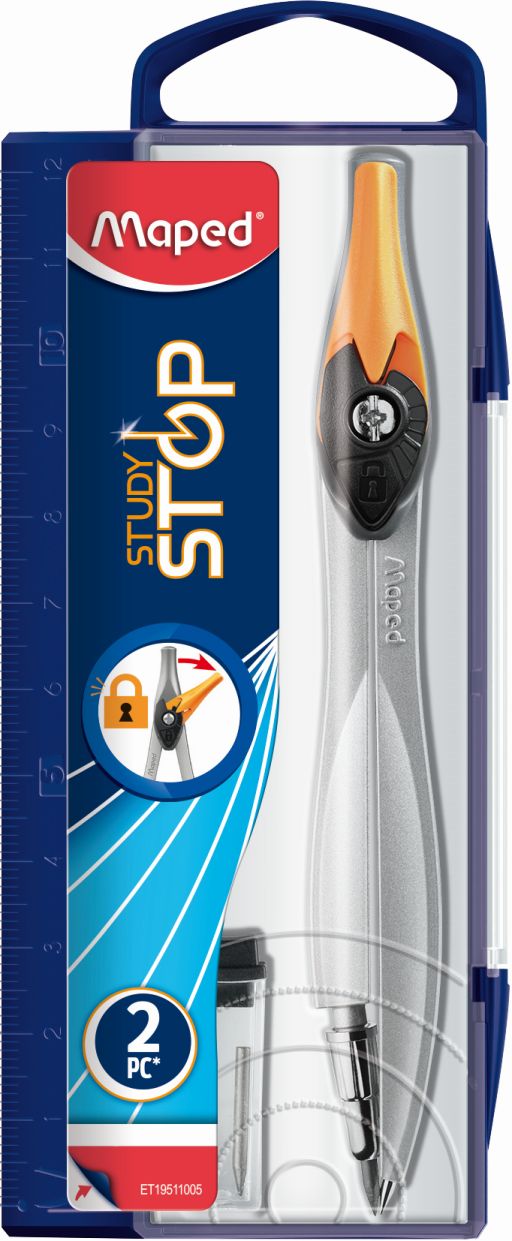 Cyrkiel STUDY STOP z wkładami graf pud. z zaw.; 195110 MAPED