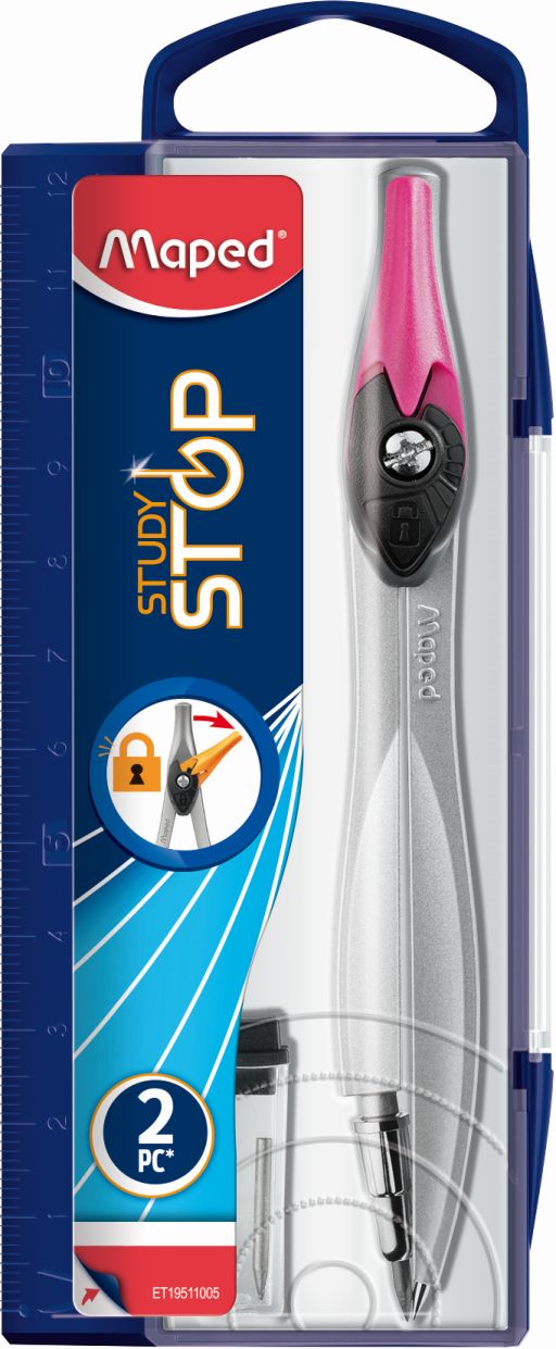 Cyrkiel STUDY STOP z wkładami graf pud. z zaw.; 195110 MAPED