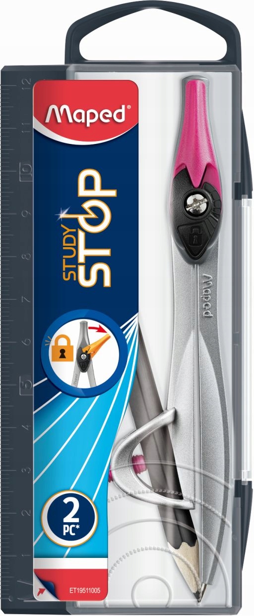 Cyrkiel STUDY STOP + ołówek, pud z zawieszką 195210 MAPED