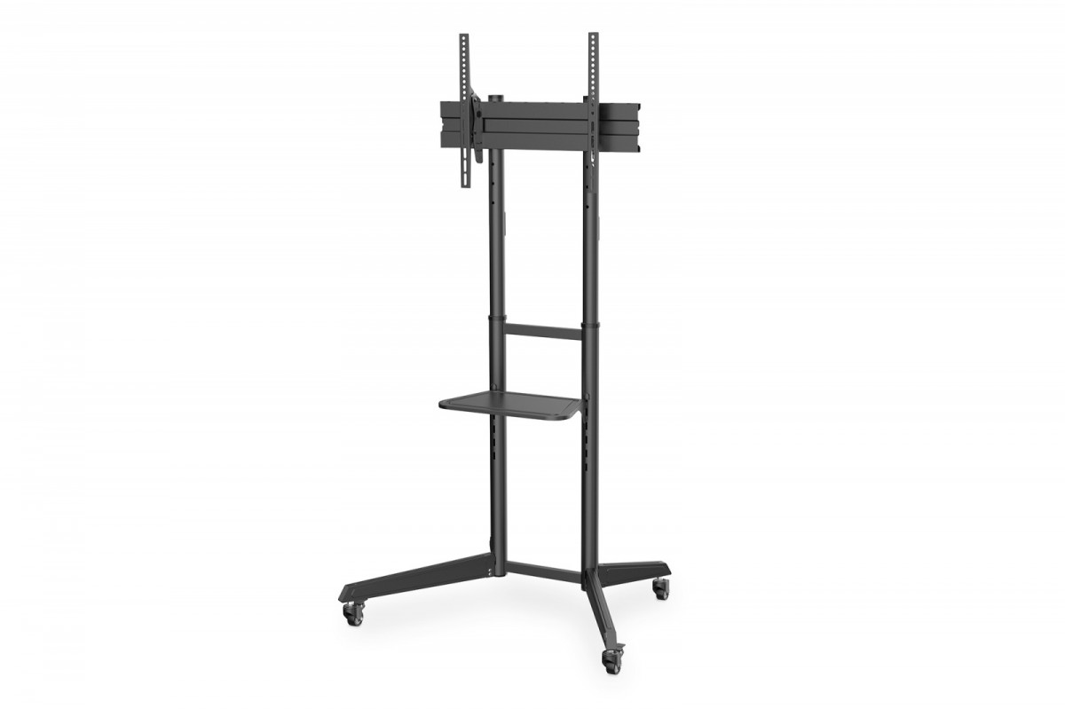 Stojak mobilny pojedynczy z półką 1xLCD max. 70" max. 50kg, VESA max. 600x400