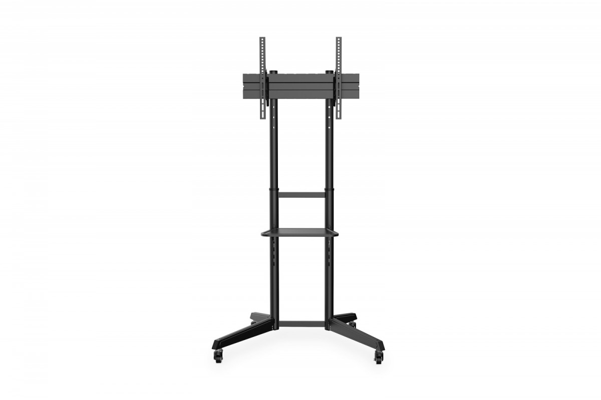 Stojak mobilny pojedynczy z półką 1xLCD max. 70" max. 50kg, VESA max. 600x400