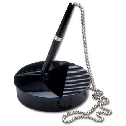 Długopis bankowy z ciężką, czarną podstawą