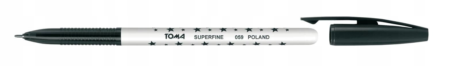 Długopis TO-059 S-FINE czarny TOMA GWIAZDKI