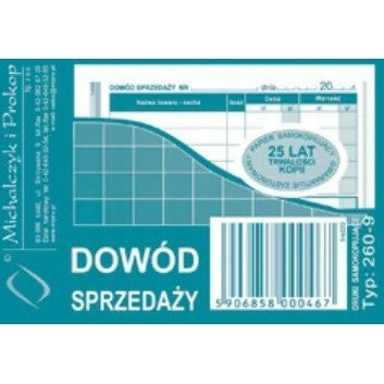 DRUK 260-9 Dowód sprzedaży MICHALCZYK&PROKOP A7 80 kartek