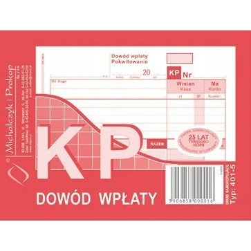 Druk Dowód Wpłaty MICHALCZYK&PROKOP A6 80 kartek 401-5 KP