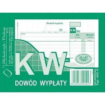 Druk KW Dowód Wpłaty MICHALCZYK&PROKOP A6 80 kartek 402-5