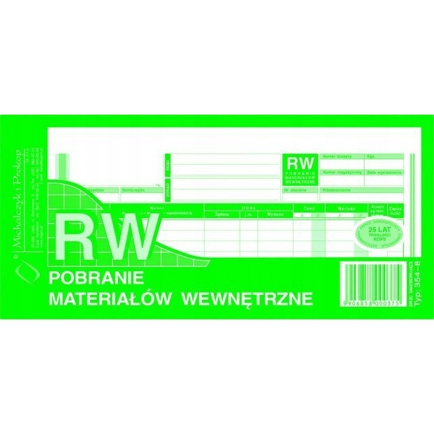 354-8 RW pobranie materiałów wewnętrzne 1/3A4 80 kartek MICHALCZYK