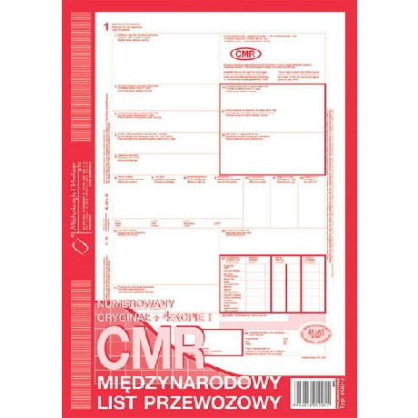 800-2 CMR A4 80kartek 1+4 międzynarodowy list przewozowy MICHALCZYK