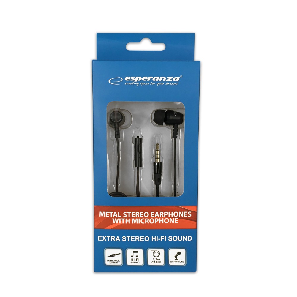 Słuchawki douszne metalowe z mikrofonem