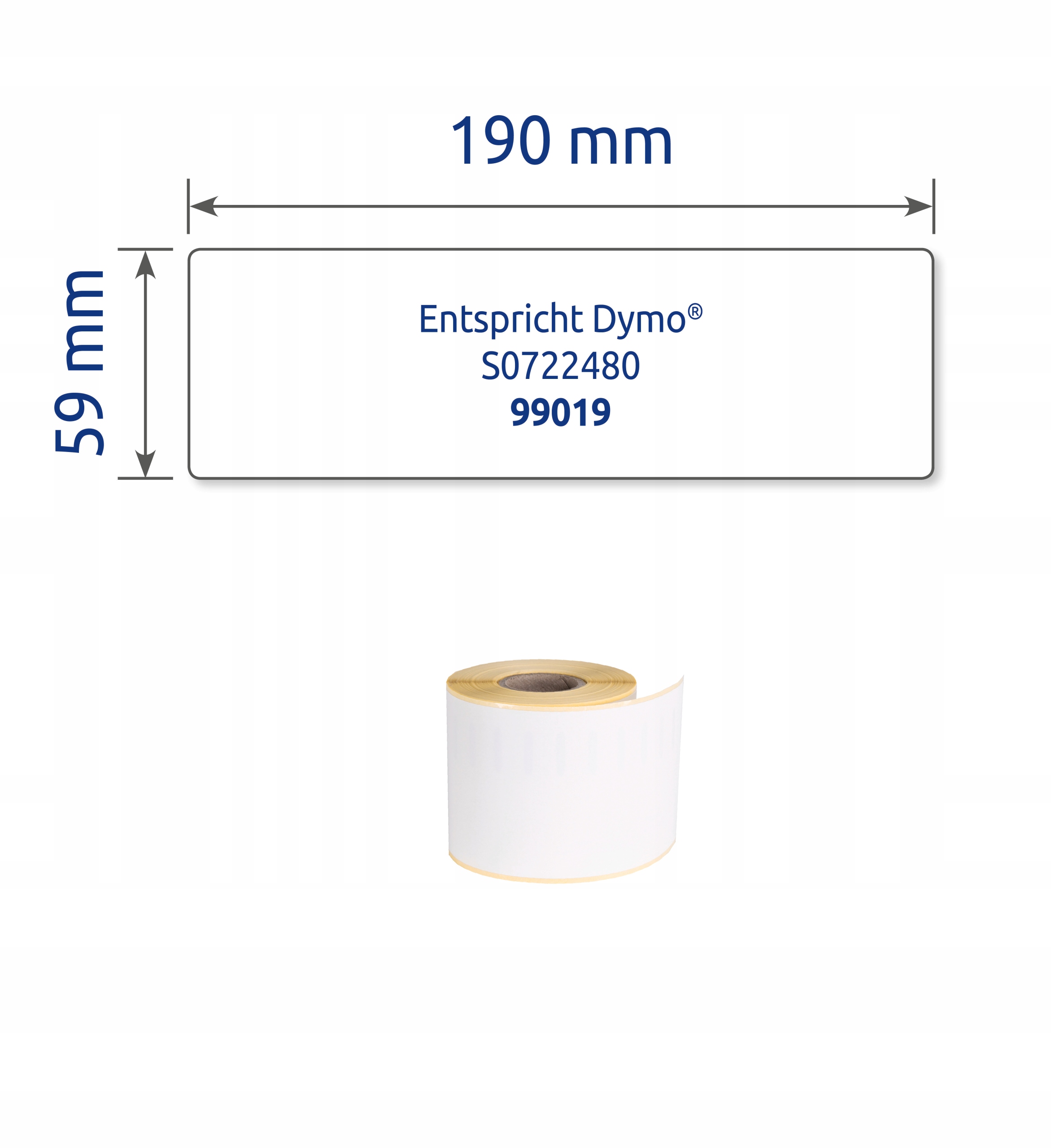 Etykiety kryjące na segregatory w rolce 110 etyk. 59 x 190 mm, trwałe, białe AS0722480 Avery Zweckfo