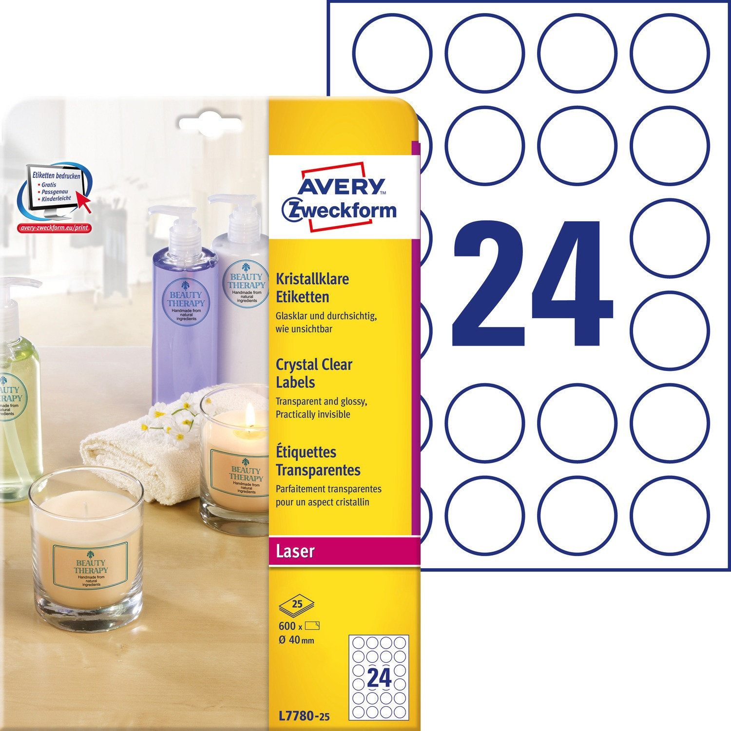 Etykiety śr.40 ZF L7780-25 (25) AVERY ZWECKFORM