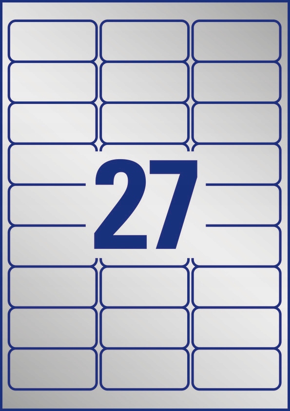 Etykiety Heavy Duty 63.5x29.6mm srebrne poliestrowe L6011-20szt AVERY ZF