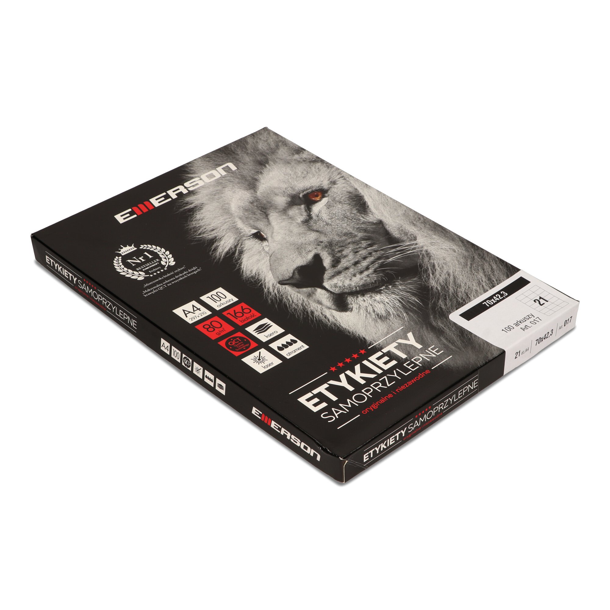 Etykiety A4 70x42.3mm białe nr017 (100sztuk) EMERSON eta4070.423