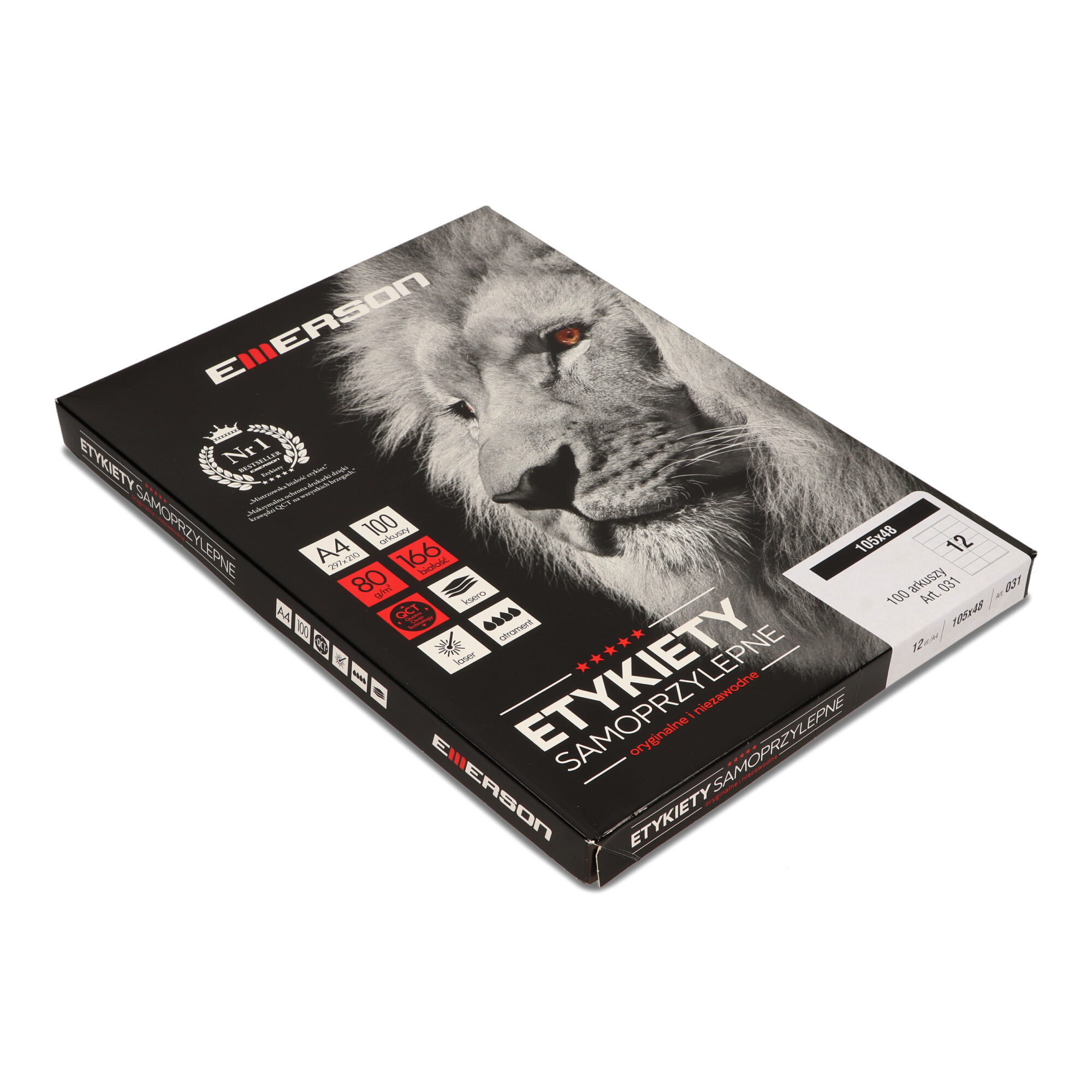 Etykiety A4 105x48mm białe nr031 (100sztuk) EMERSON eta4105.048