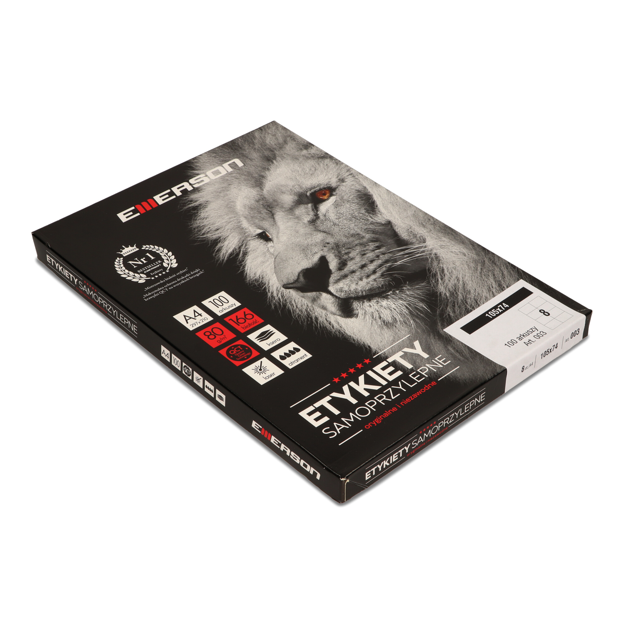 Etykiety A4 105x74mm białe nr003 (100sztuk) EMERSON eta4105.074