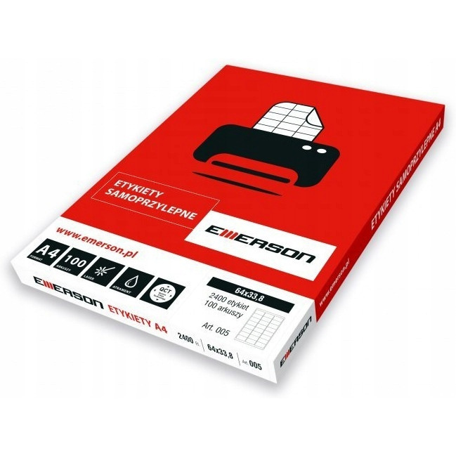Etykiety A4 105x148mm białe nr029 (100sztuk) EMERSON eta4105.148