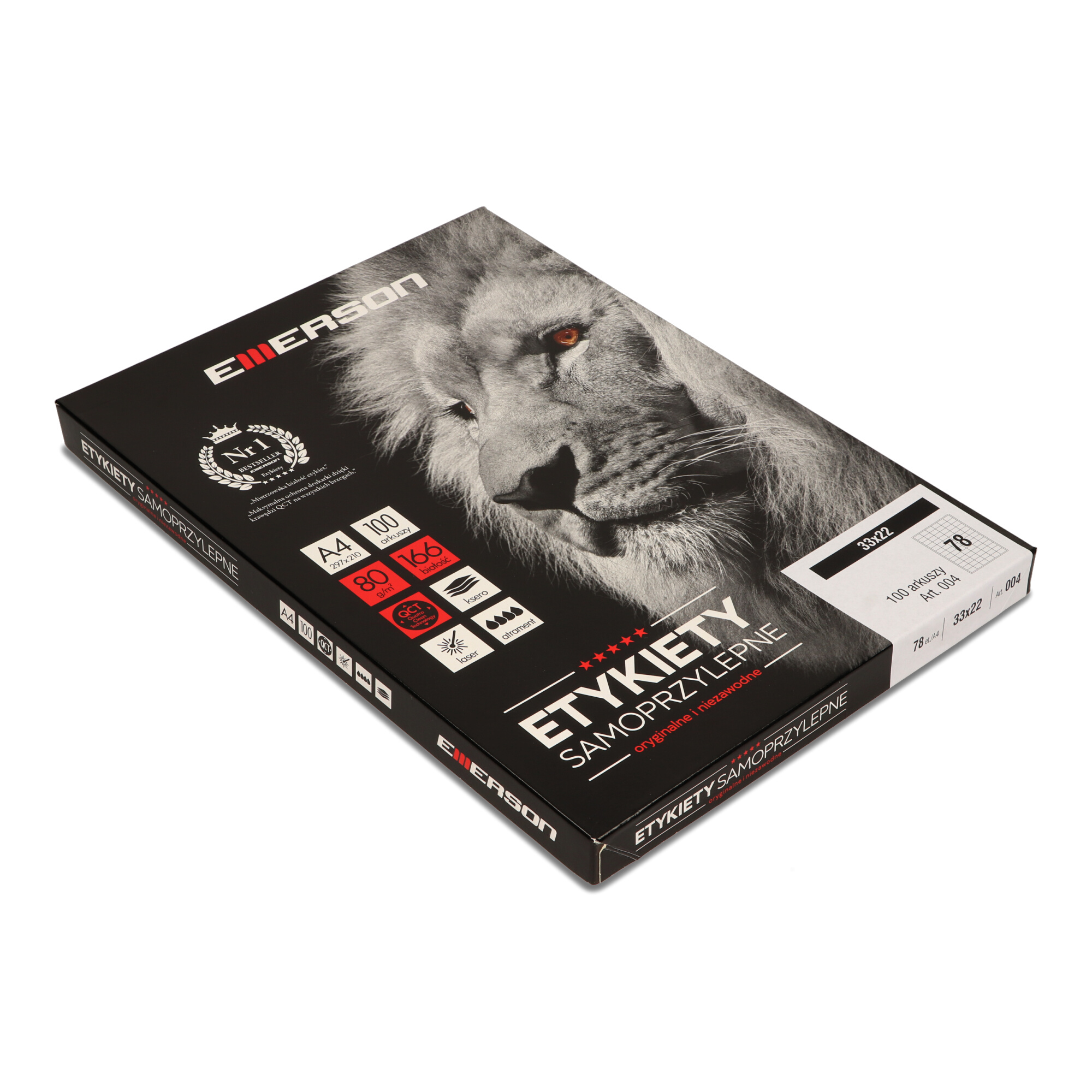 Etykiety A4 33x22mm białe (100sztuk) EMERSON eta4033.022