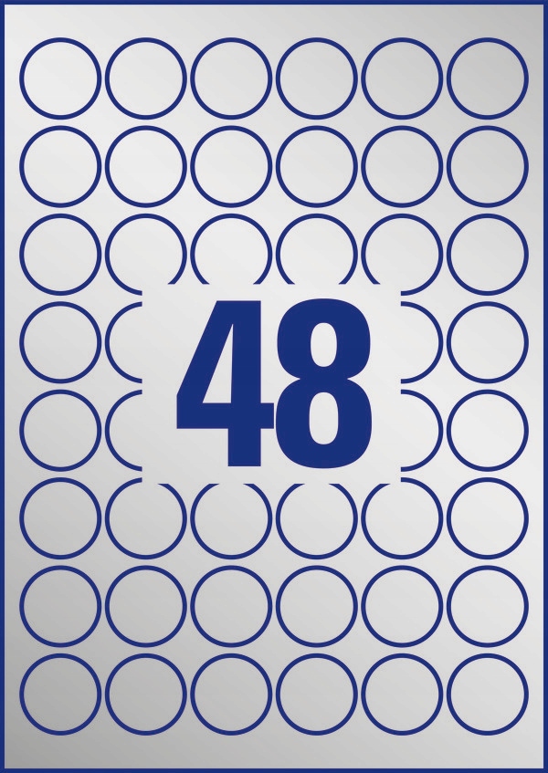 Etykiety znamionowe srebrne średnica Q 30mm L6129-20szt AVERY ZF