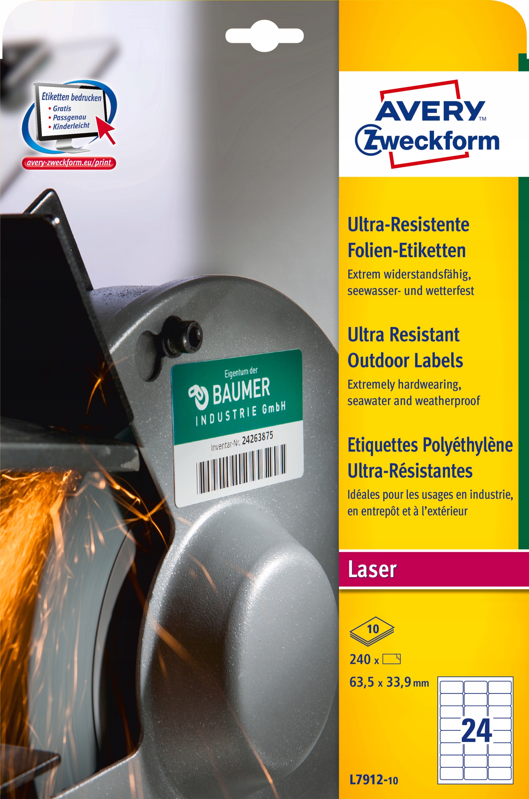 Etykiety ZF A4 635x339mm L7912-10 do użytku zewnętrznego AVERY