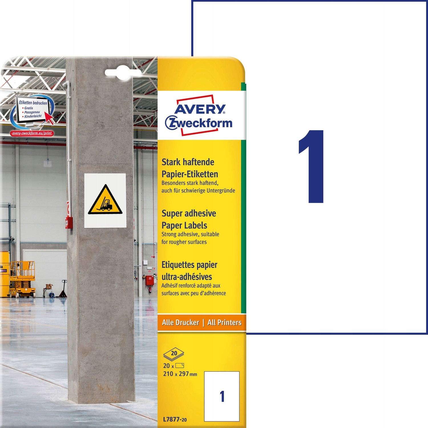 Etykiety papierowe do trudnych powierzchni 210x29