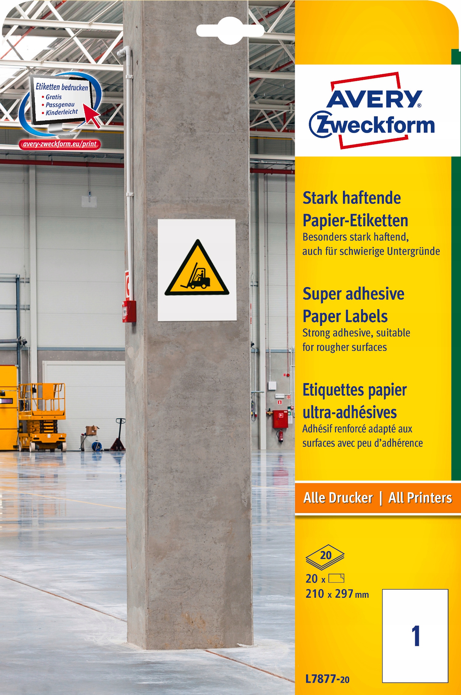 Etykiety papierowe do trudnych powierzchni 210x29