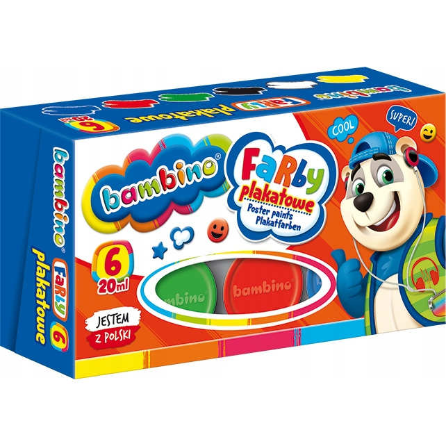 Farby plakatowe BAMBINO 6 kol. 20ml.