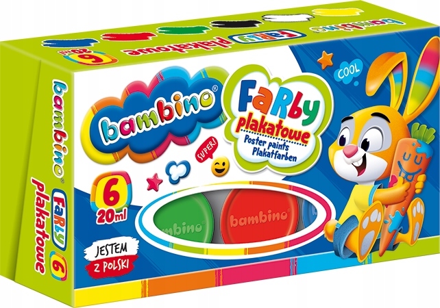 Farby plakatowe BAMBINO 6 kol. 20ml.