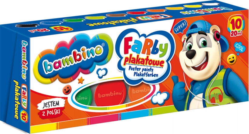Farby plakatowe BAMBINO 10 kol.20 ml 5008 ST.MAJEWSKI