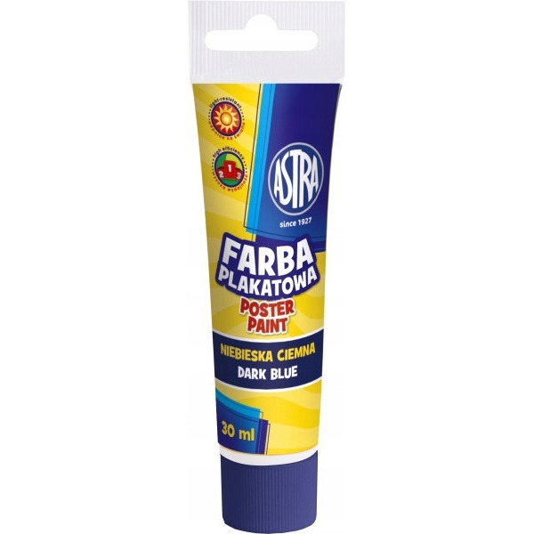 Farba plakatowa tuba 30 ml - ciemna niebieska 83110914 ASTRA