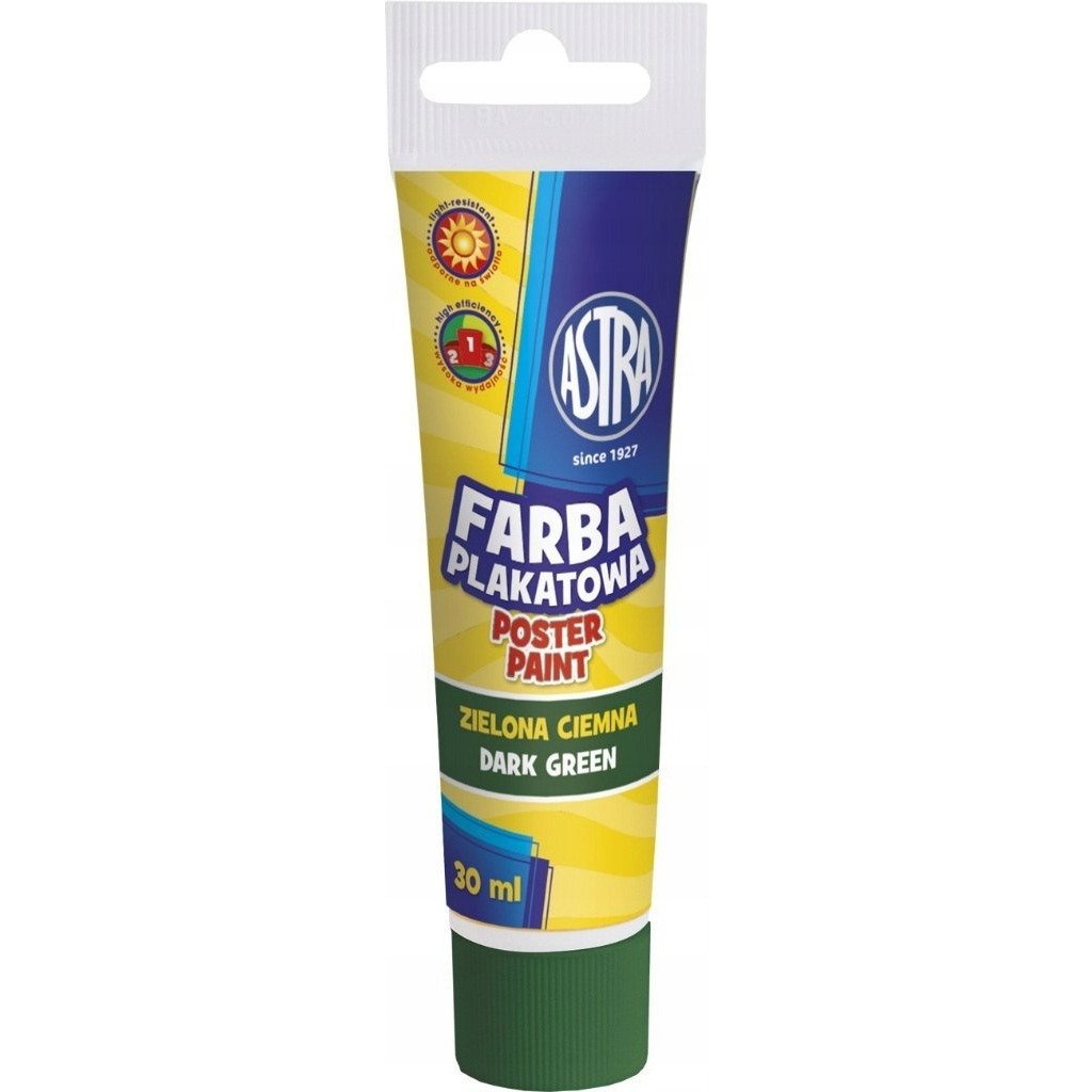 Farba plakatowa tuba 30 ml - ciemna zieleń 83110906 ASTRA