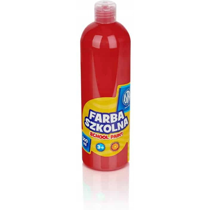 Farba szkolna Astra 500 ml - czerwona; 83410921  ASTRA