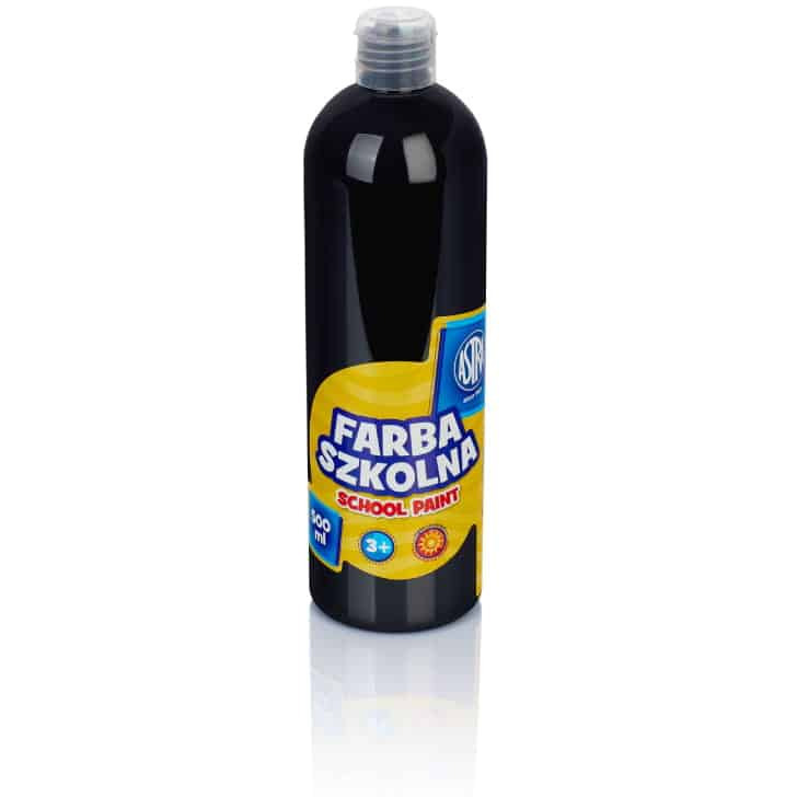 Farba szkolna Astra 500 ml - czarna; 83410905  ASTRA