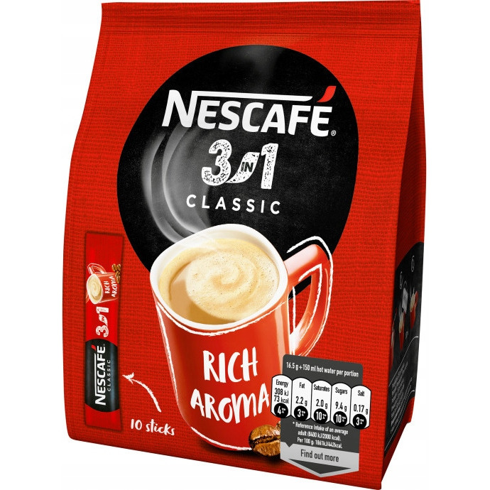 Kawa NESCAFE 3in1 CLASSIC Bag 18(10x160,5g) rozpuszczalna