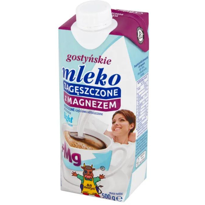 Mleko GOSTYŃ niesł. light z magnez 4% 500g