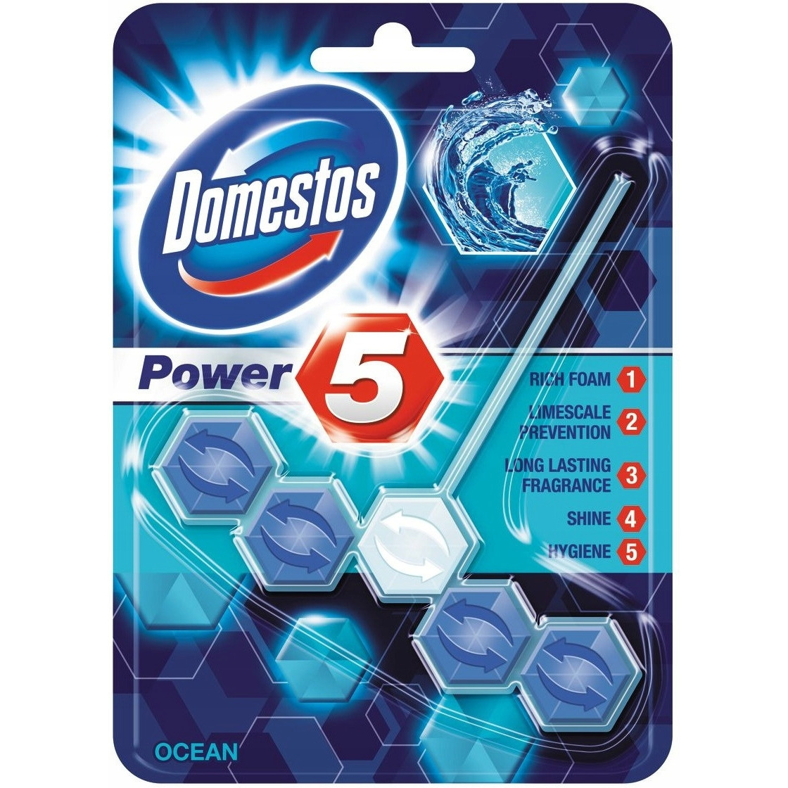 Zawieszka do toalety KOSTKA POWER5 OCEAN 9x55g DOMESTOS