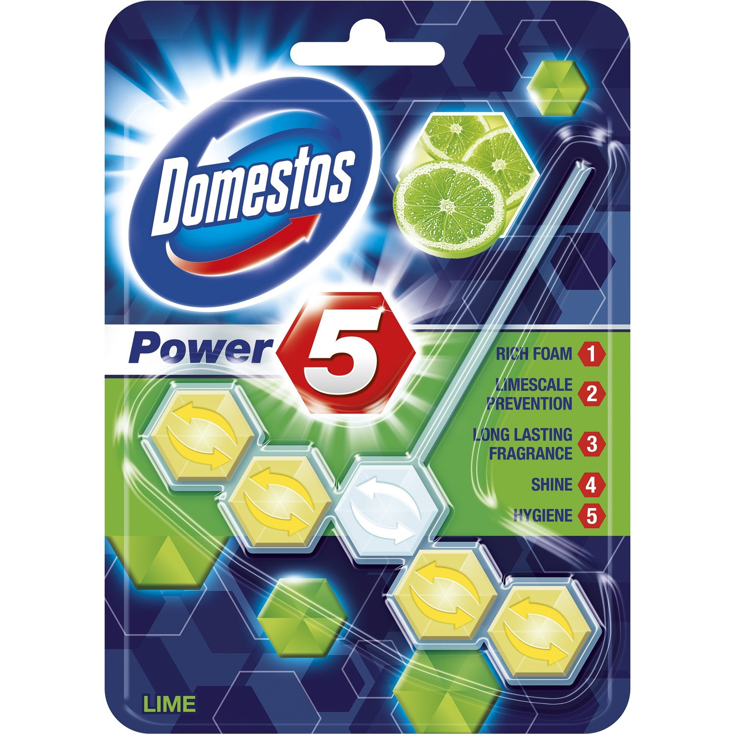 Zawieszka do toalety KOSTKA POWER5 LIME 9x55g DOMESTOS